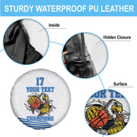 Custom Greece Basketball Champions Spare Tire Cover Sporty Style with Eagle Mascot
