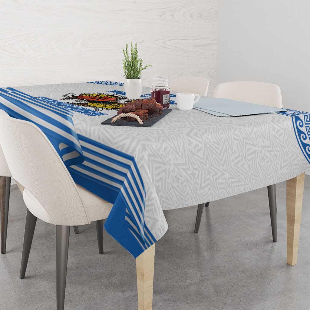 Custom Greece Basketball Champions Tablecloth Sporty Style with Eagle Mascot