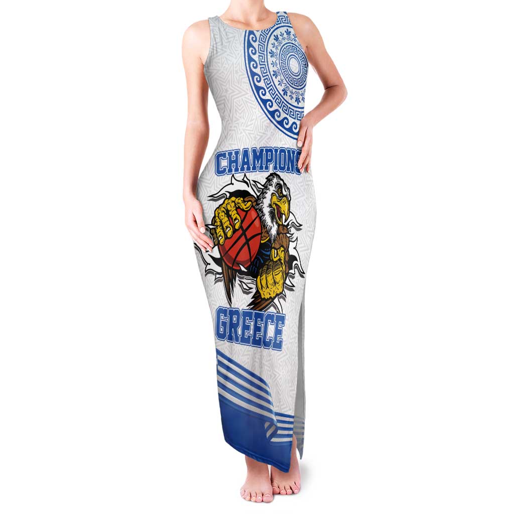 Custom Greece Basketball Champions Tank Maxi Dress Sporty Style with Eagle Mascot