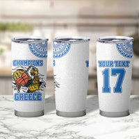 Custom Greece Basketball Champions Tumbler Cup Sporty Style with Eagle Mascot