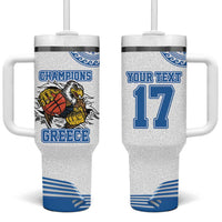 Custom Greece Basketball Champions Tumbler With Handle Sporty Style with Eagle Mascot