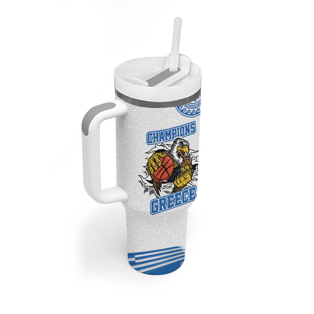 Custom Greece Basketball Champions Tumbler With Handle Sporty Style with Eagle Mascot