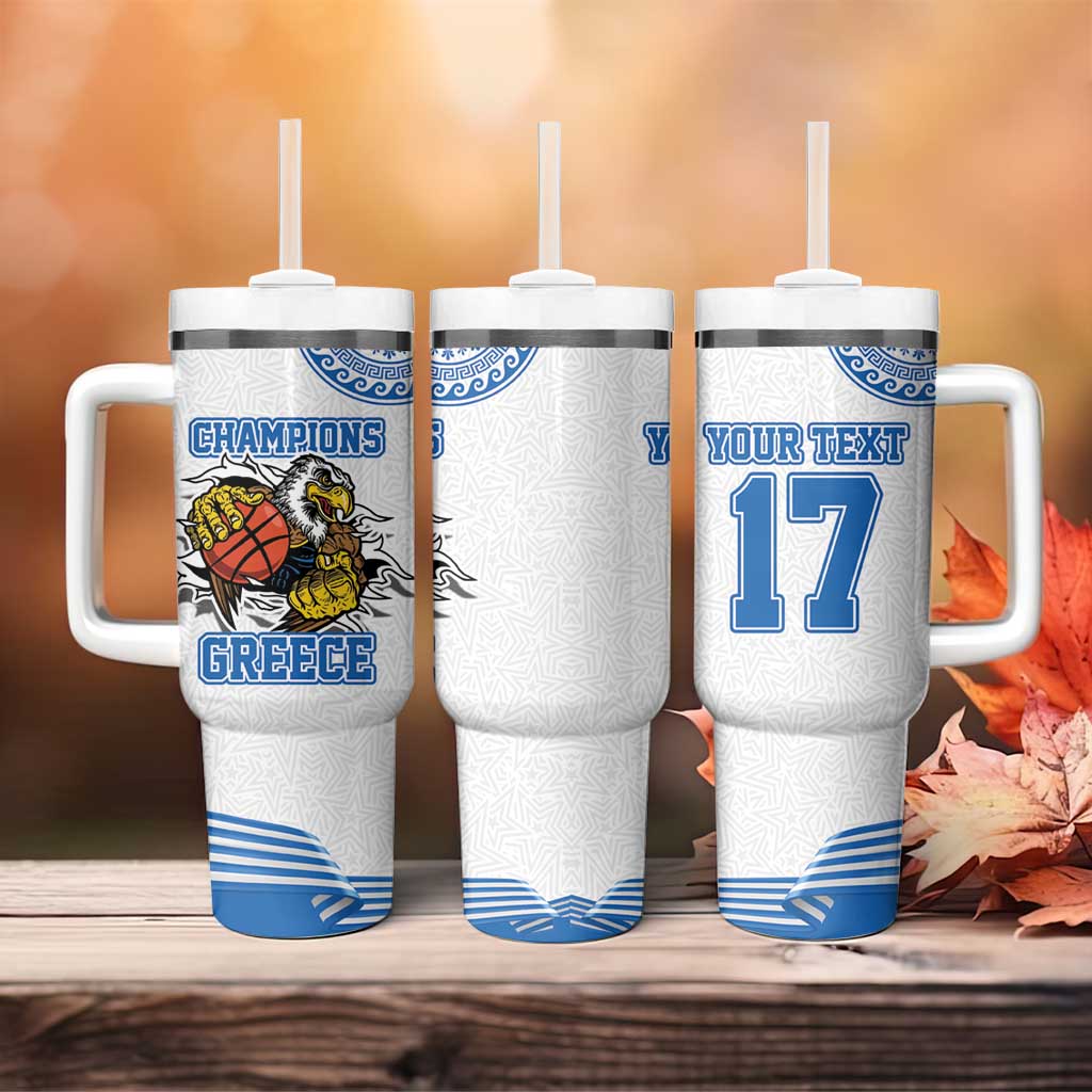 Custom Greece Basketball Champions Tumbler With Handle Sporty Style with Eagle Mascot