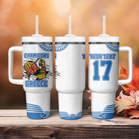 Custom Greece Basketball Champions Tumbler With Handle Sporty Style with Eagle Mascot