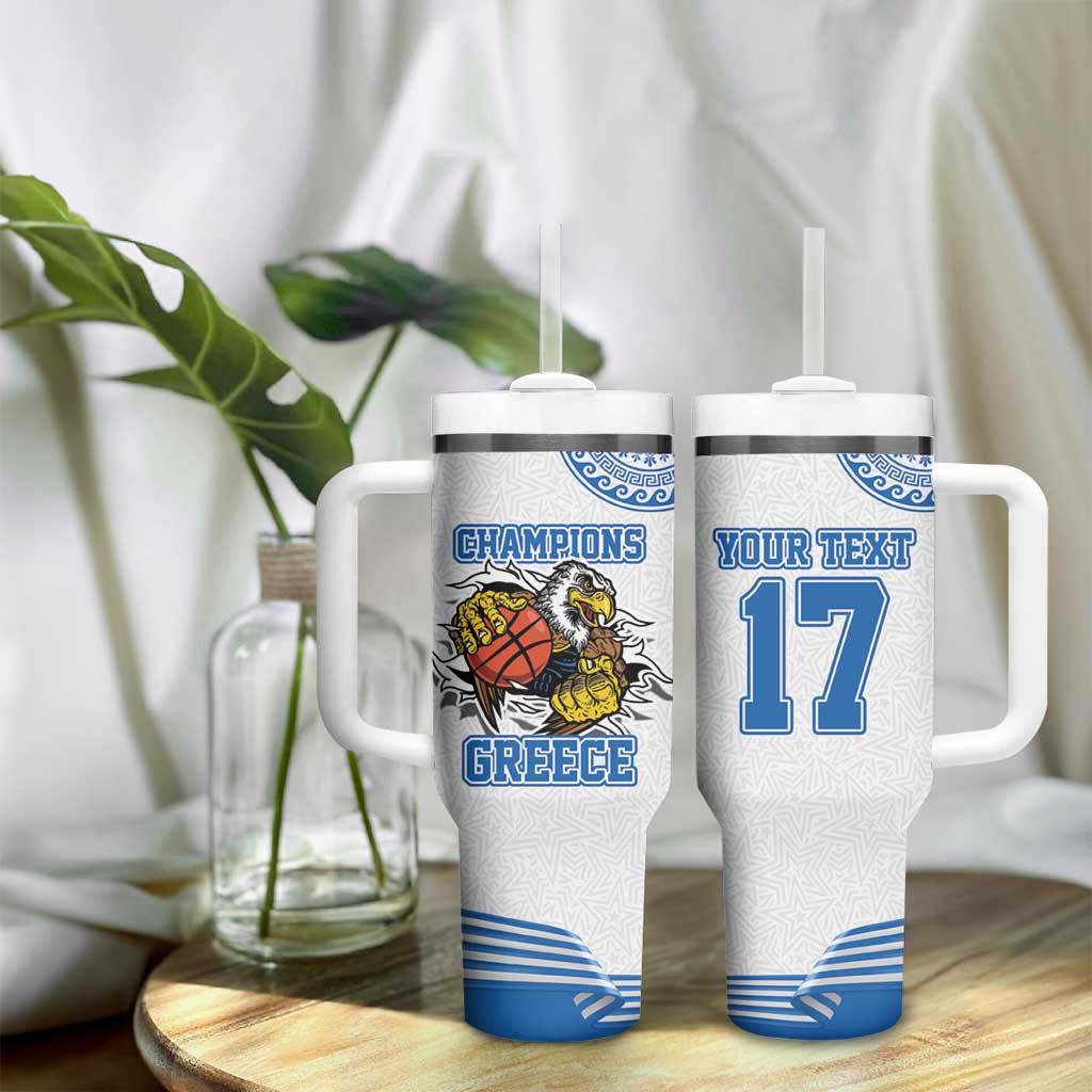 Custom Greece Basketball Champions Tumbler With Handle Sporty Style with Eagle Mascot