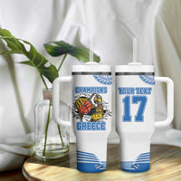 Custom Greece Basketball Champions Tumbler With Handle Sporty Style with Eagle Mascot