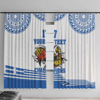 Custom Greece Basketball Champions Window Curtain Sporty Style with Eagle Mascot