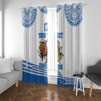 Custom Greece Basketball Champions Window Curtain Sporty Style with Eagle Mascot