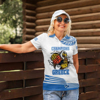 Custom Greece Basketball Champions Women Polo Shirt Sporty Style with Eagle Mascot