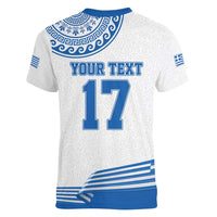 Custom Greece Basketball Champions Women V-Neck T-Shirt Sporty Style with Eagle Mascot