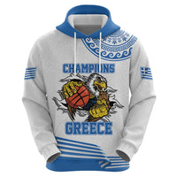 Custom Greece Basketball Champions Zip Hoodie Sporty Style with Eagle Mascot