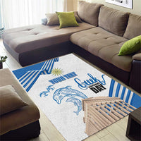 Personalized Greece Greek Independence Day Area Rug Dolphin and Parthenon