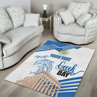 Personalized Greece Greek Independence Day Area Rug Dolphin and Parthenon