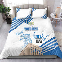Personalized Greece Greek Independence Day Bedding Set Dolphin and Parthenon