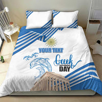Personalized Greece Greek Independence Day Bedding Set Dolphin and Parthenon