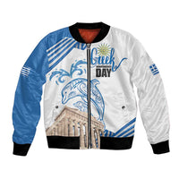 Personalized Greece Greek Independence Day Bomber Jacket Dolphin and Parthenon