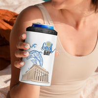 Personalized Greece Greek Independence Day 4 in 1 Can Cooler Tumbler Dolphin and Parthenon