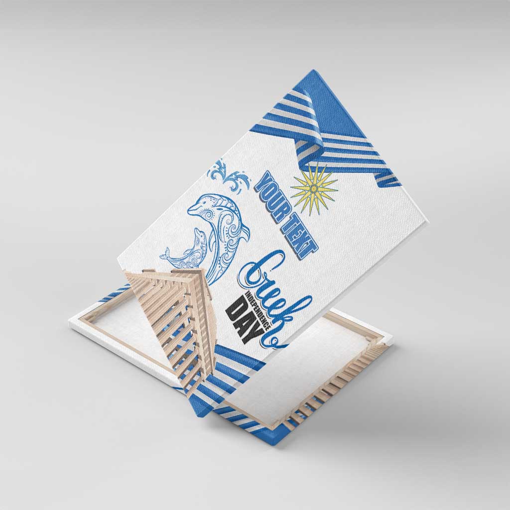 Personalized Greece Greek Independence Day Canvas Wall Art Dolphin and Parthenon