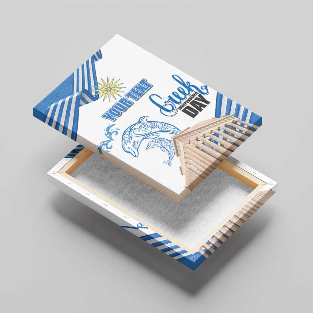 Personalized Greece Greek Independence Day Canvas Wall Art Dolphin and Parthenon