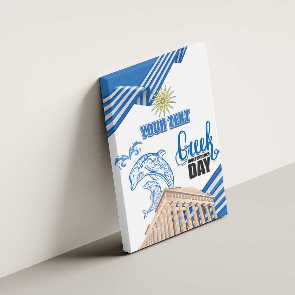 Personalized Greece Greek Independence Day Canvas Wall Art Dolphin and Parthenon