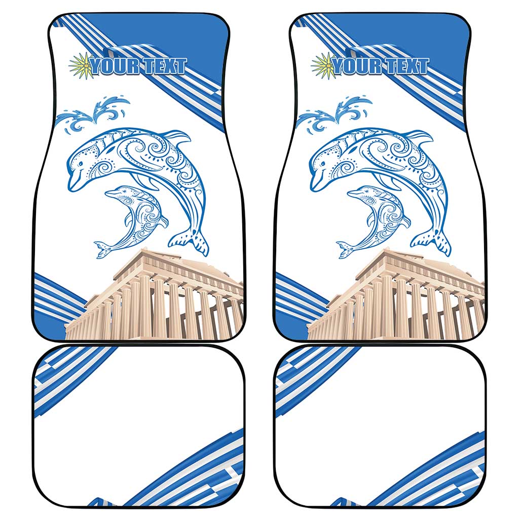 Personalized Greece Greek Independence Day Car Mats Dolphin and Parthenon