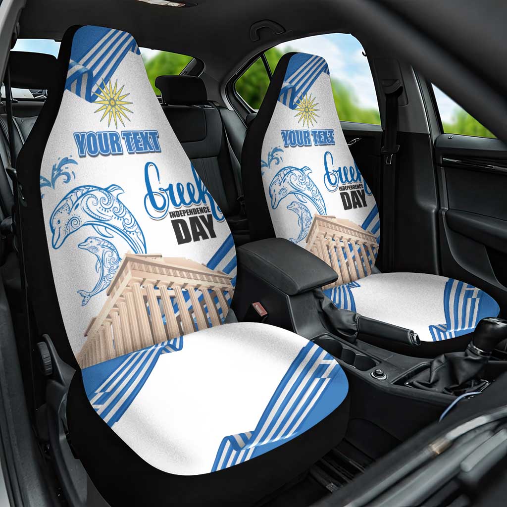 Personalized Greece Greek Independence Day Car Seat Cover Dolphin and Parthenon