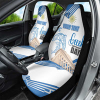 Personalized Greece Greek Independence Day Car Seat Cover Dolphin and Parthenon