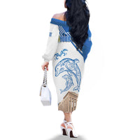 Personalized Greece Greek Independence Day Family Matching Off The Shoulder Long Sleeve Dress and Hawaiian Shirt Dolphin and Parthenon