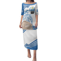 Personalized Greece Greek Independence Day Family Matching Puletasi and Hawaiian Shirt Dolphin and Parthenon