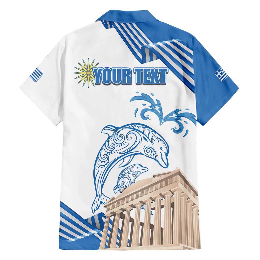 Personalized Greece Greek Independence Day Family Matching Tank Maxi Dress and Hawaiian Shirt Dolphin and Parthenon