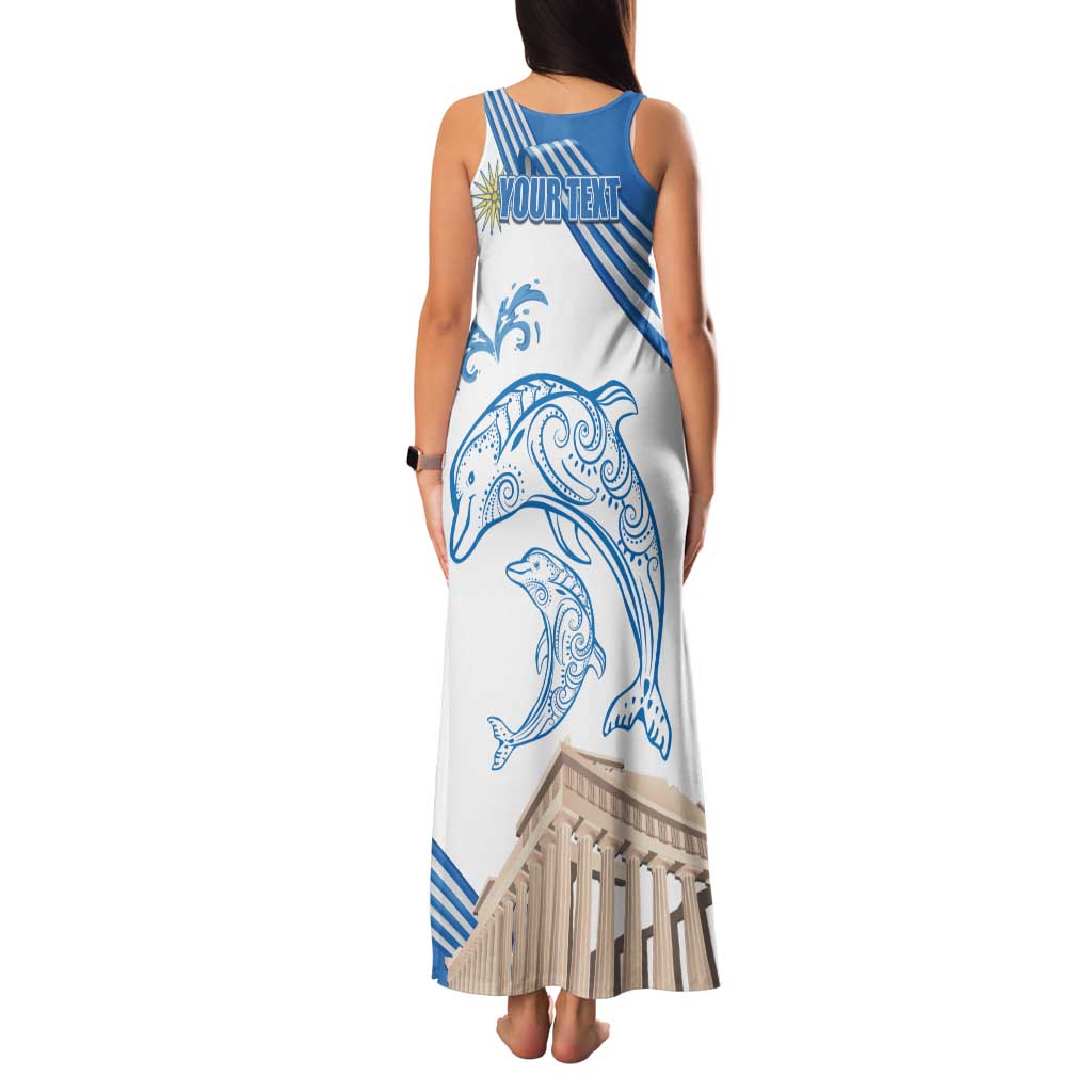 Personalized Greece Greek Independence Day Family Matching Tank Maxi Dress and Hawaiian Shirt Dolphin and Parthenon