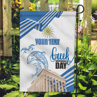 Personalized Greece Greek Independence Day Garden Flag Dolphin and Parthenon