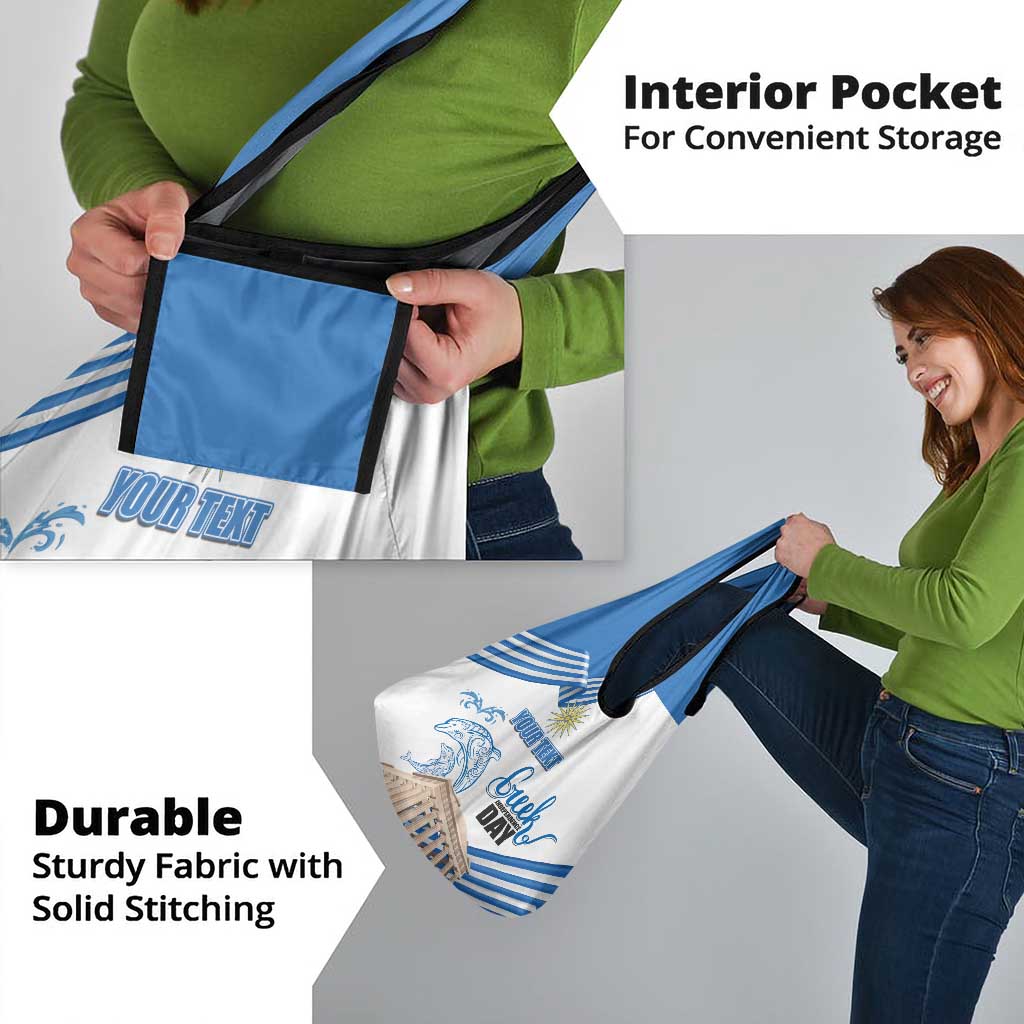 Personalized Greece Greek Independence Day Grocery Bag Dolphin and Parthenon