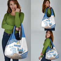 Personalized Greece Greek Independence Day Grocery Bag Dolphin and Parthenon