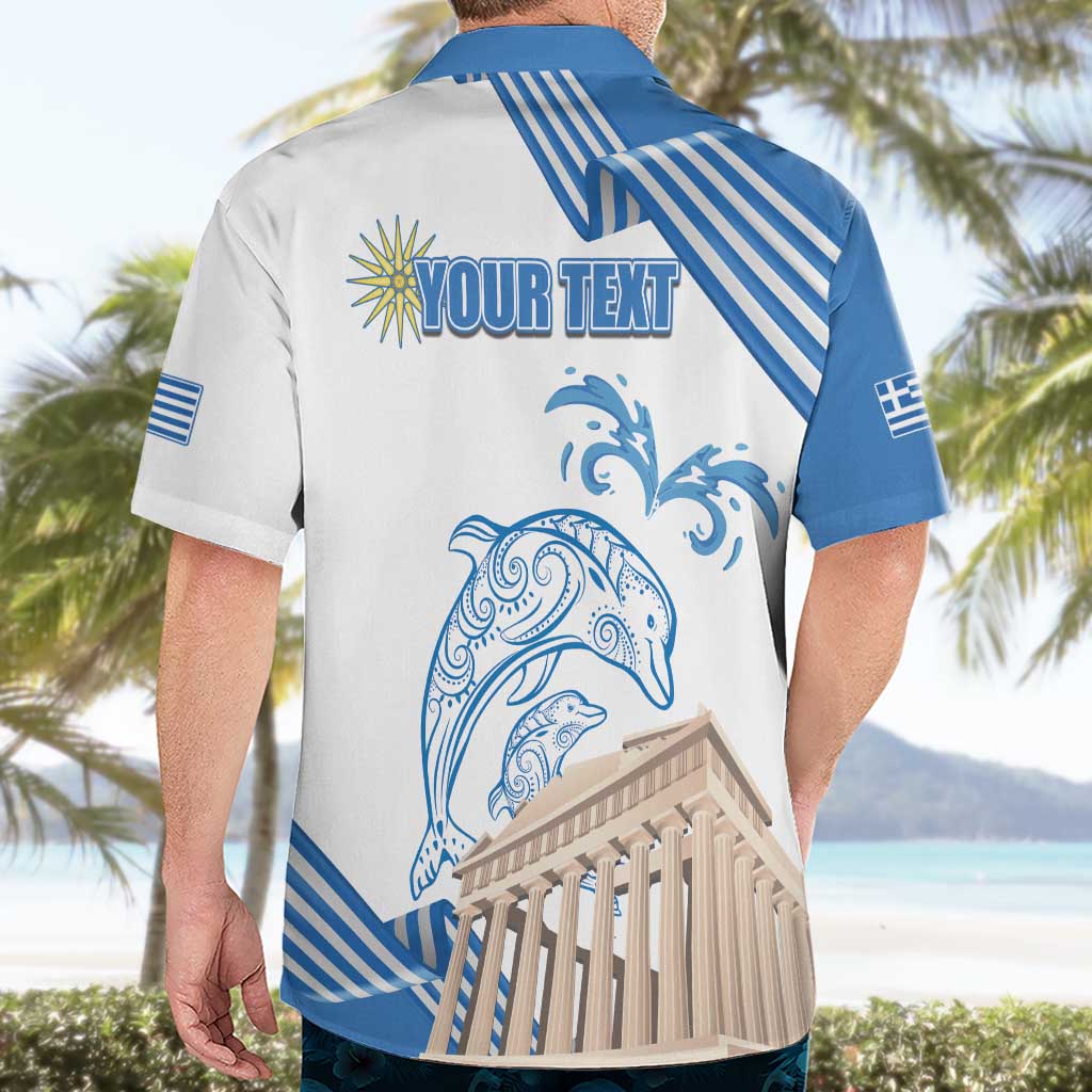 Personalized Greece Greek Independence Day Hawaiian Shirt Dolphin and Parthenon