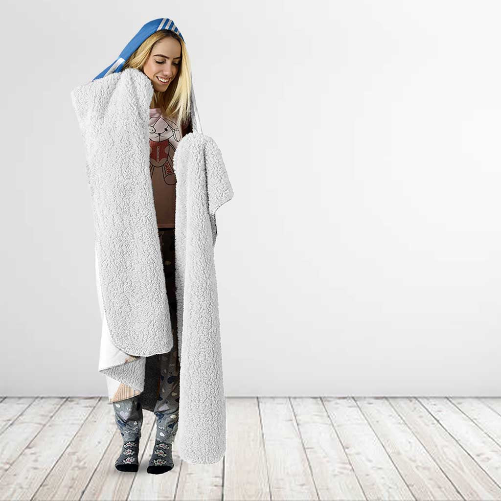 Personalized Greece Greek Independence Day Hooded Blanket Dolphin and Parthenon