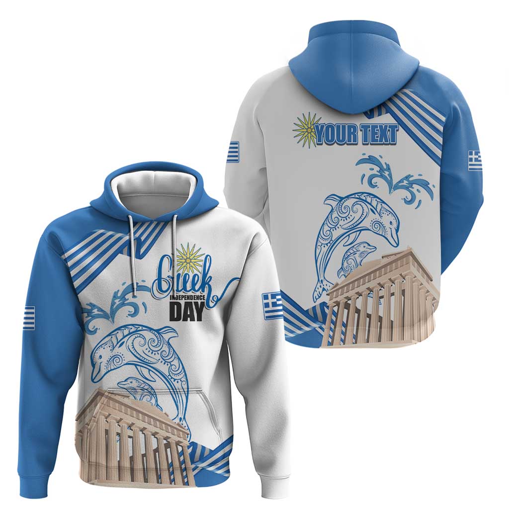 Personalized Greece Greek Independence Day Hoodie Dolphin and Parthenon