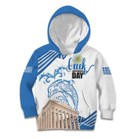 Personalized Greece Greek Independence Day Kid Hoodie Dolphin and Parthenon