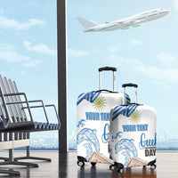 Personalized Greece Greek Independence Day Luggage Cover Dolphin and Parthenon