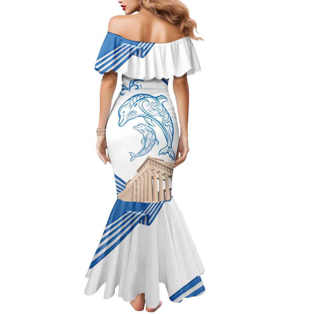 Personalized Greece Greek Independence Day Mermaid Dress Dolphin and Parthenon