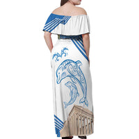 Personalized Greece Greek Independence Day Off Shoulder Maxi Dress Dolphin and Parthenon