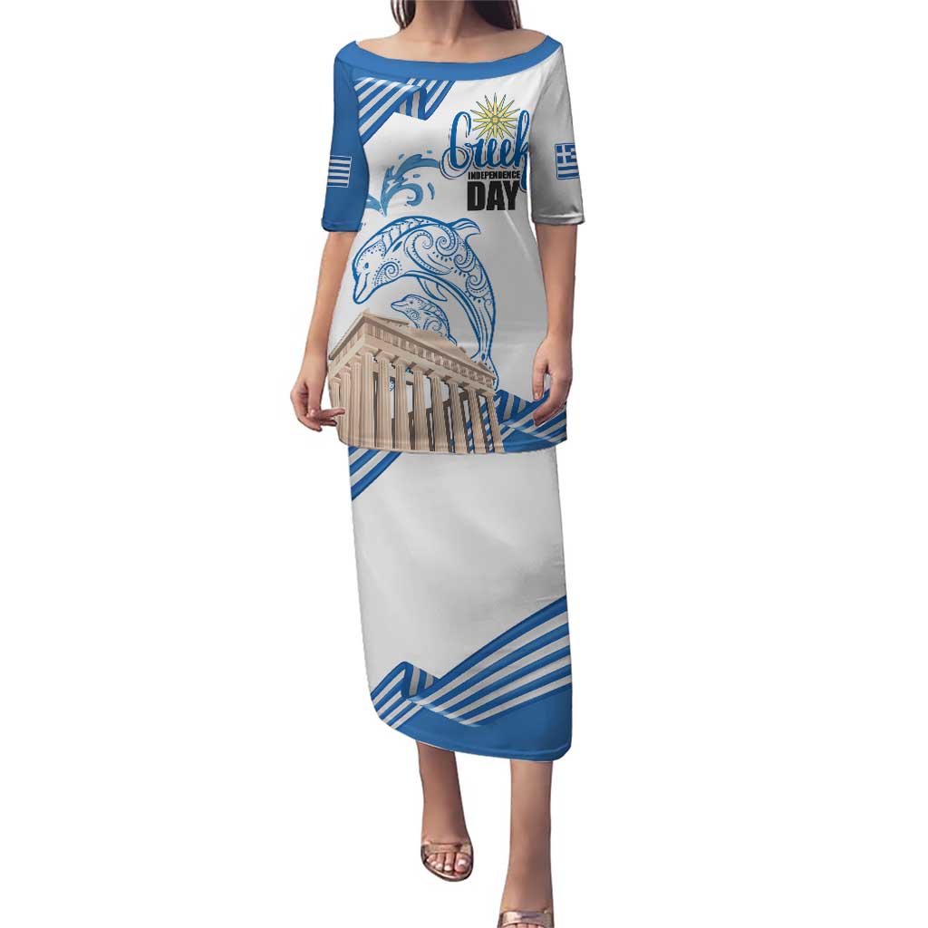 Personalized Greece Greek Independence Day Puletasi Dolphin and Parthenon