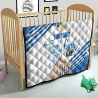 Personalized Greece Greek Independence Day Quilt Dolphin and Parthenon