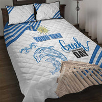 Personalized Greece Greek Independence Day Quilt Bed Set Dolphin and Parthenon
