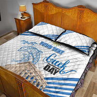 Personalized Greece Greek Independence Day Quilt Bed Set Dolphin and Parthenon