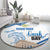 Personalized Greece Greek Independence Day Round Carpet Dolphin and Parthenon
