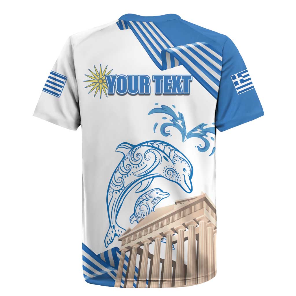 Personalized Greece Greek Independence Day Rugby Jersey Dolphin and Parthenon