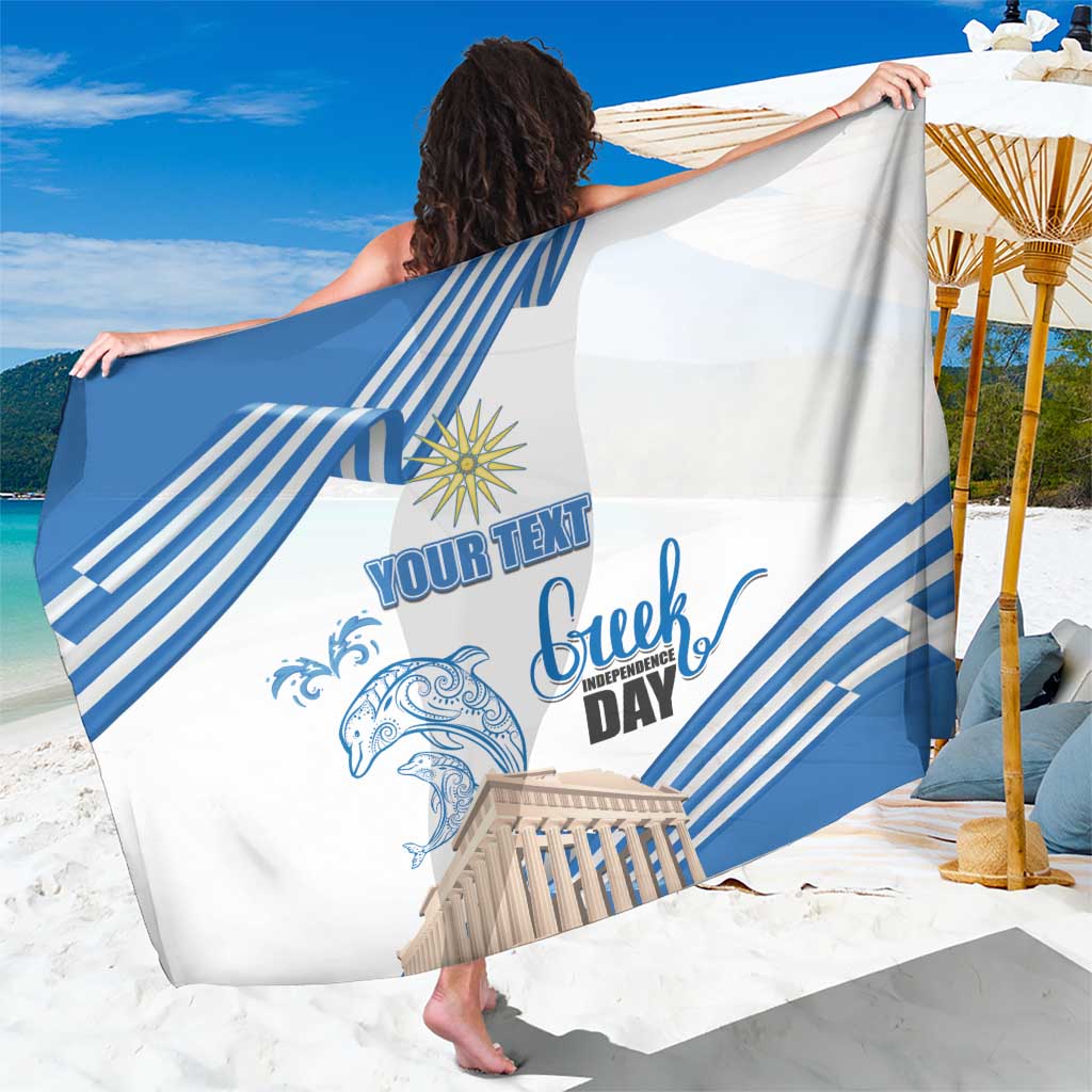 Personalized Greece Greek Independence Day Sarong Dolphin and Parthenon