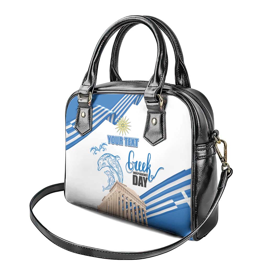 Personalized Greece Greek Independence Day Shoulder Handbag Dolphin and Parthenon