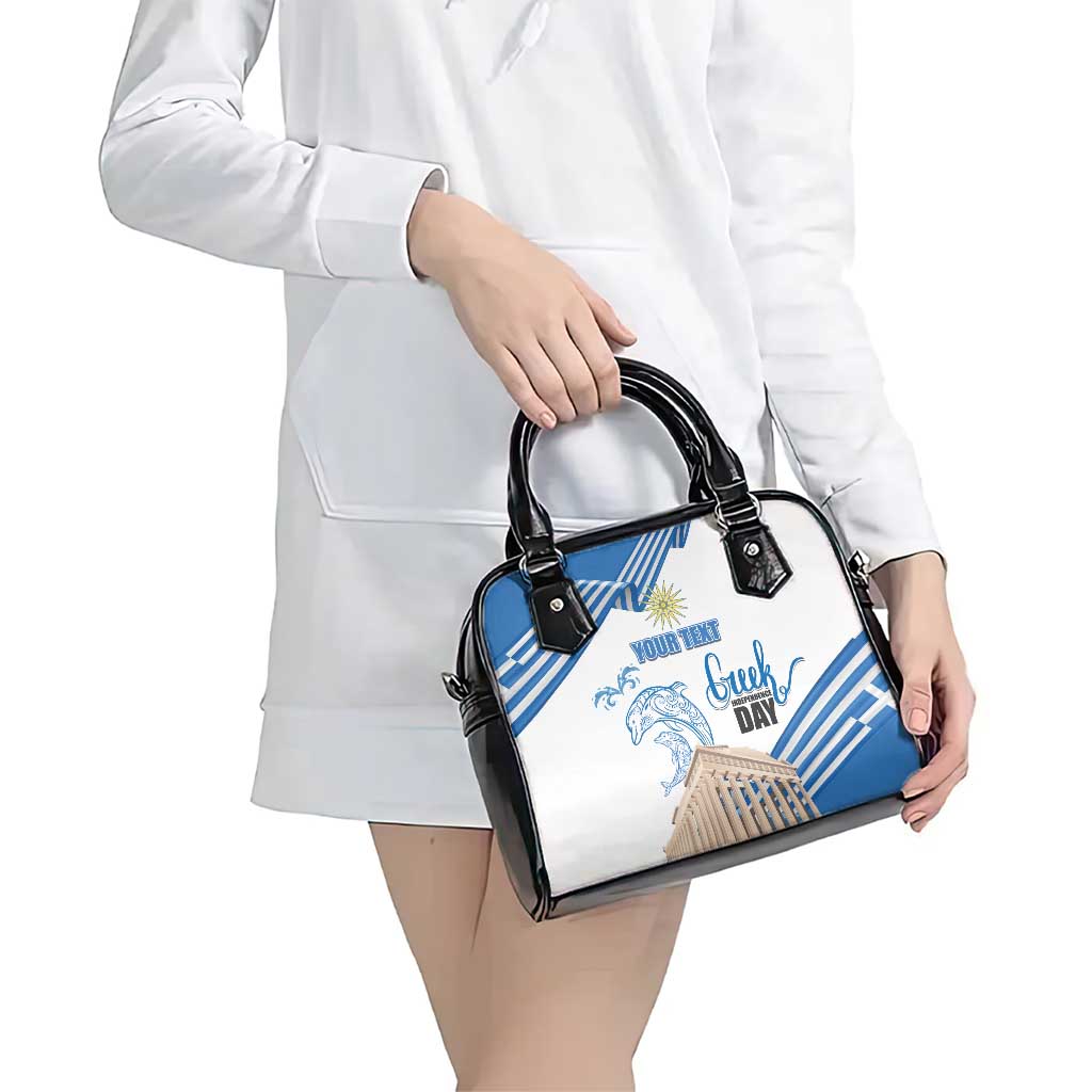 Personalized Greece Greek Independence Day Shoulder Handbag Dolphin and Parthenon